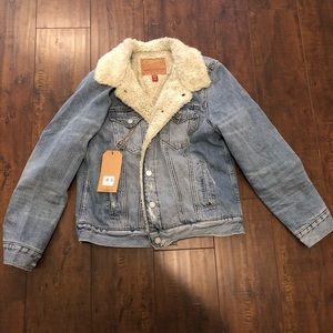 Lucky Brand Sherpa Denim Trucker Jacket